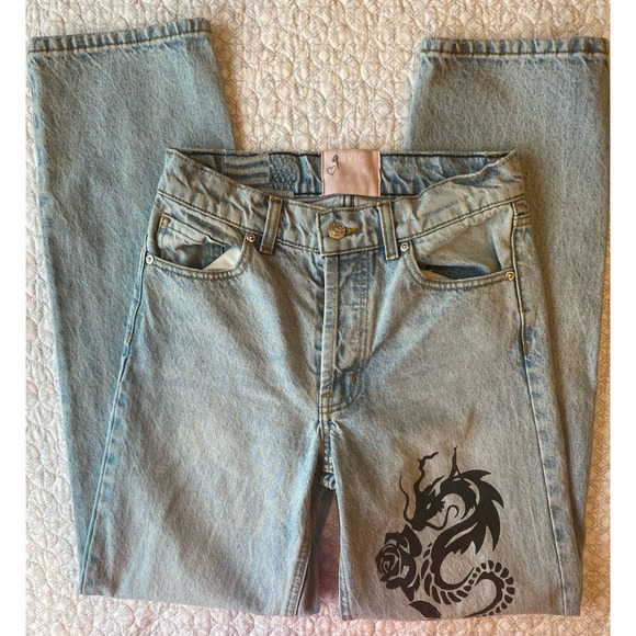 Revice Denim Super 80's/1984 Women's Relaxed Straight Leg Jeans Rose&Dragon 24 - Picture 5 of 12